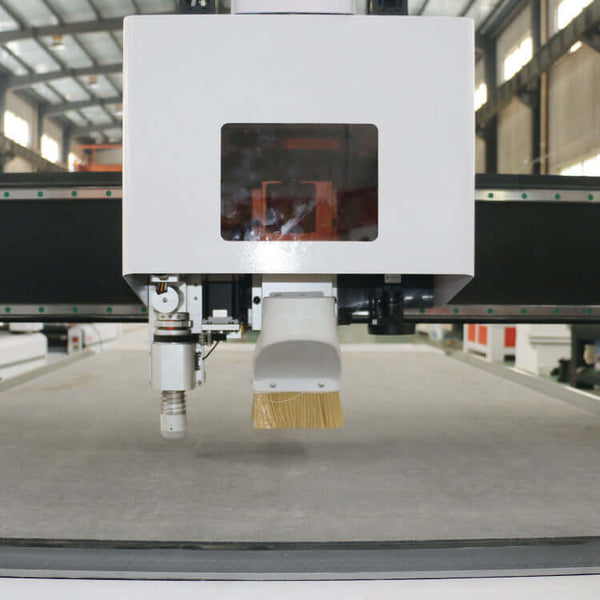 CNC router with oscillating knife for wood, fabric, and rubber cutting in industrial use