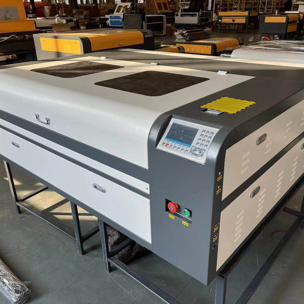 CO2 laser engraving machine for wood, acrylic, and MDF cutting, high precision, suitable for multiple materials and industries.